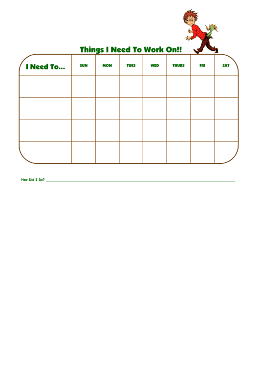 Things I Need To Work On Template - Wocket In Pocket Printable pdf
