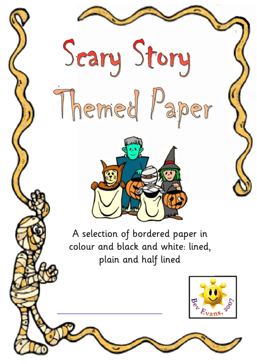 Halloween Writing Paper Template printable pdf download