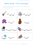 Winter Words - Fill In The Vowels Worksheet