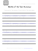 Months Of The Year Tracing Worksheet