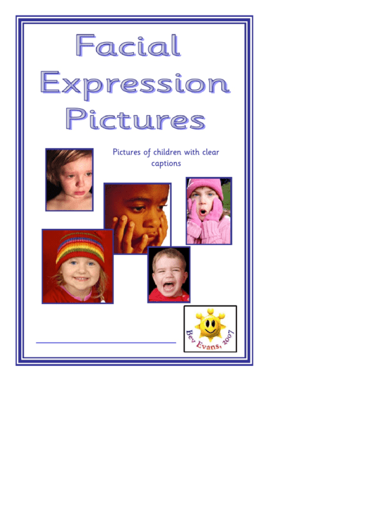 Facial Expression Pictures Vocabulary Template Printable pdf