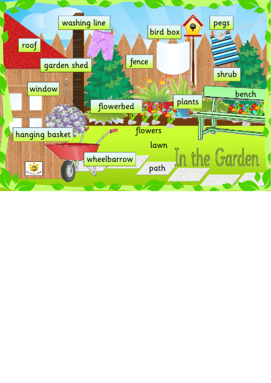 In The Garden Vocabulary Template Printable pdf
