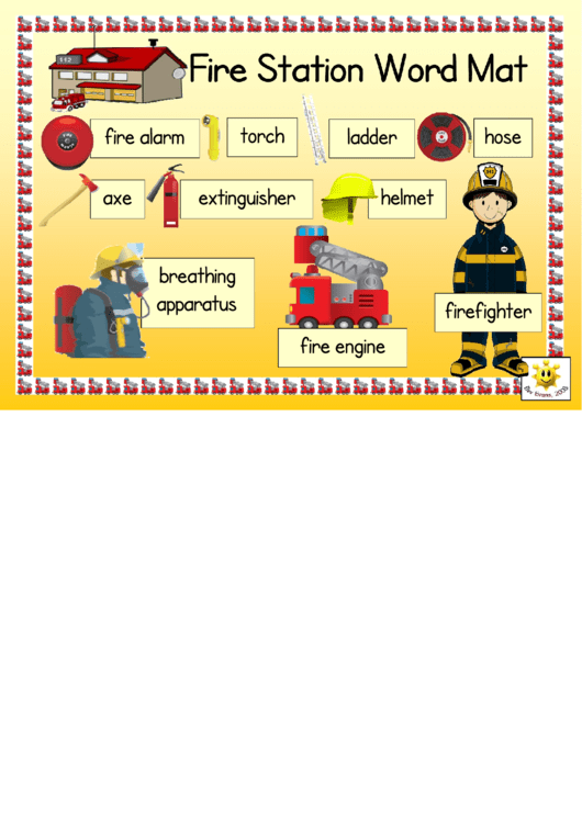 Fire Station Word Mat Printable pdf