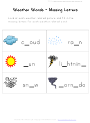 Weather Words - Missing Letters