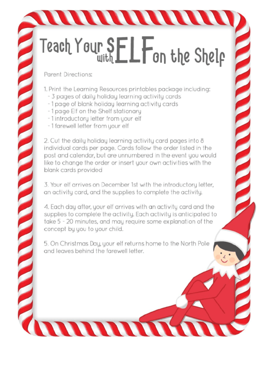 Christmas Activity Sheets - Elf On The Shelf Printable pdf