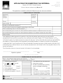 Form Dr-570 - Application For Homestead Tax Deferral