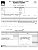 Form Dr-570ah - Application For Affordable Housing Property Tax Deferral