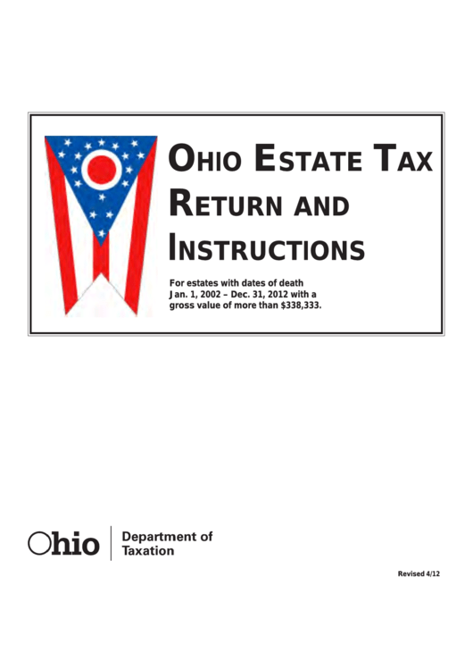 Fillable Estate Tax Form 2 - Ohio Estate Tax Return For All Resident Filings Printable pdf