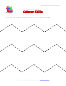 Christmas Scissor Skills Worksheet - Zigzag Lines