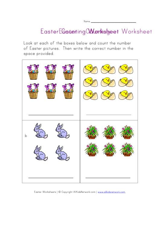 Easter Counting Worksheet Printable pdf