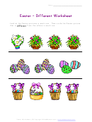 Finding And Circling The Different Picture Easter Worksheet