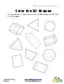 3 Dimensional Shapes Worksheet - Color The 3d Shapes