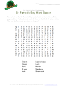St. Patrick's Day Words Search Worksheet