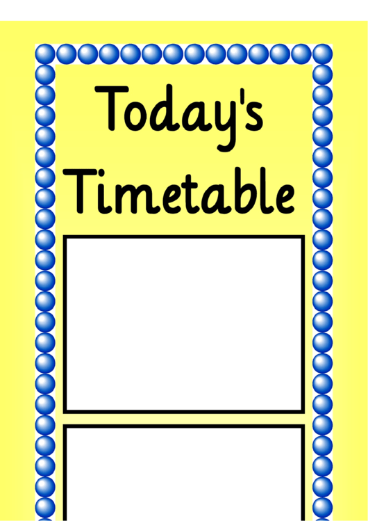 Schedule Template - Today's Timetable