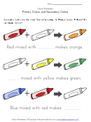 Colors Worksheet - Primary Colors And Secondary Colors