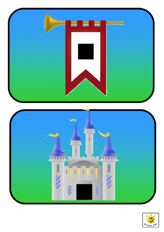 Castle Shape Match Game Template Printable pdf