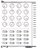 Matching Clocks Worksheet Template With Answer Key
