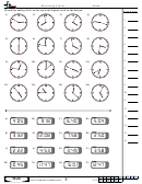 Matching Clocks Worksheet Template With Answer Key