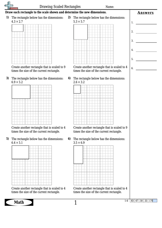 Drawing Scaled Rectangles Worksheet Template With Answer Key Printable pdf