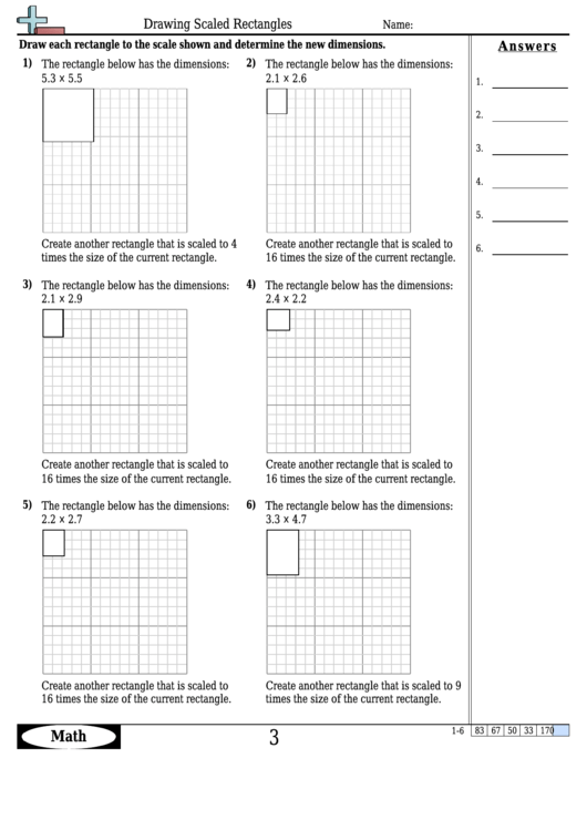 Drawing Scaled Rectangles Worksheet Template With Answer Key Printable pdf