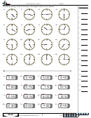 Matching Clocks Worksheet Template With Answer Key