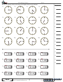 Matching Clocks Worksheet Template With Answer Key Printable pdf