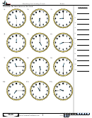 Reading An Analog Clock Worksheet Template With Answer Key