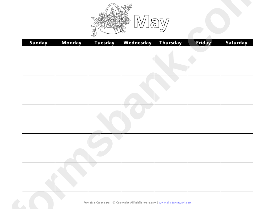 May Weekly Calendar Template