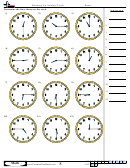 Reading An Analog Clock Worksheet Template With Answer Key Printable pdf