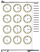 Reading An Analog Clock Worksheet Template With Answer Key Printable pdf