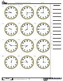 Reading An Analog Clock Worksheet Template With Answer Key Printable pdf