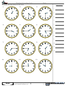 Reading An Analog Clock Worksheet Template With Answer Key