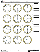 Reading An Analog Clock Worksheet Template With Answer Key Printable pdf