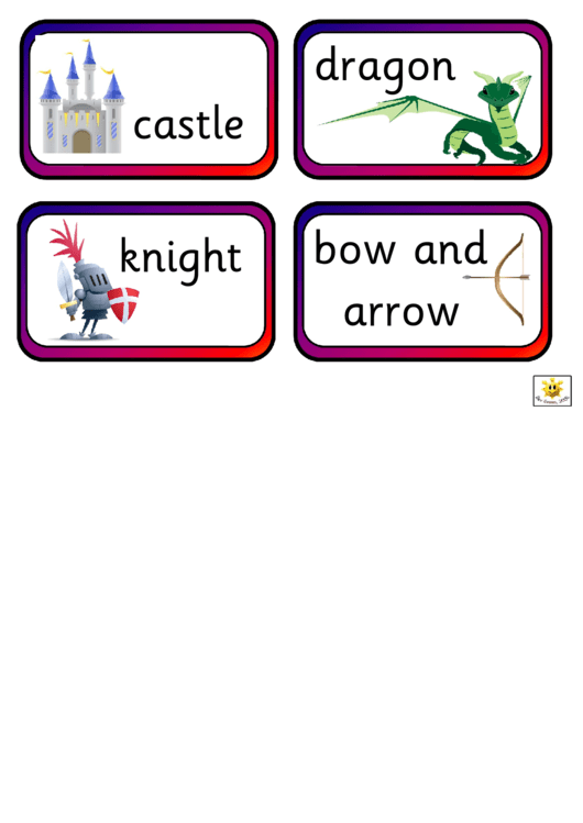 Castle Word Cards Template Printable pdf