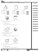Characteristics Of 3d Shapes Worksheet With Answer Key
