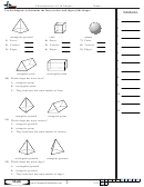 Characteristics Of 3d Shapes Worksheet With Answer Key