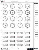 Matching Clocks Worksheet Template With Answer Key Printable pdf