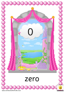 Princess Window Number Cards Template - 0 To 20