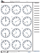 Reading An Analog Clock Worksheet Template With Answer Key