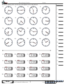 Matching Clocks Worksheet Template With Answer Key