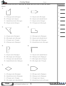 Creating Shapes Worksheet With Answer Key