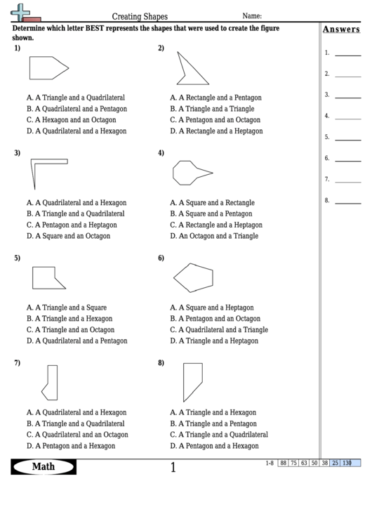 Creating Shapes Worksheet Template With Answer Key Printable pdf