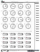 Matching Clocks Worksheet Template With Answer Key Printable pdf