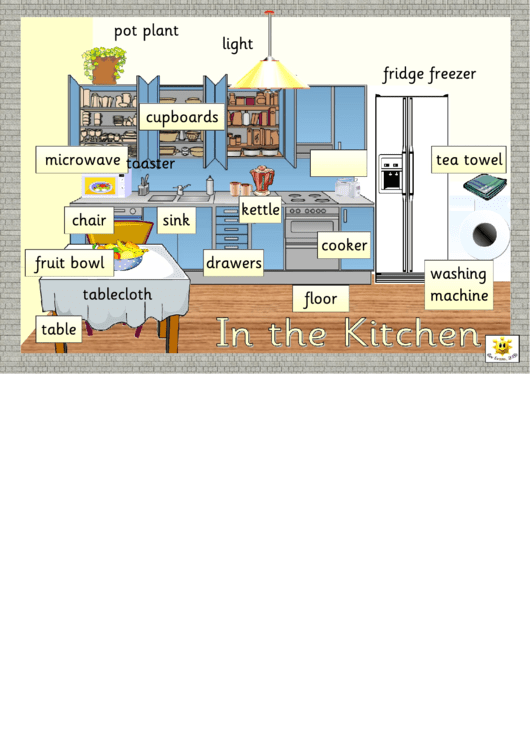 In The Kitchen Vocabulary Sheet Printable pdf