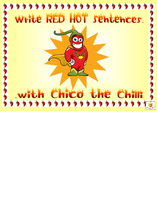 Red Hot Writing With Chico Chilli Sheet - Sentences Printable pdf