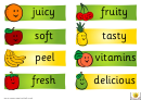 Fruity Word Cards Template Printable pdf