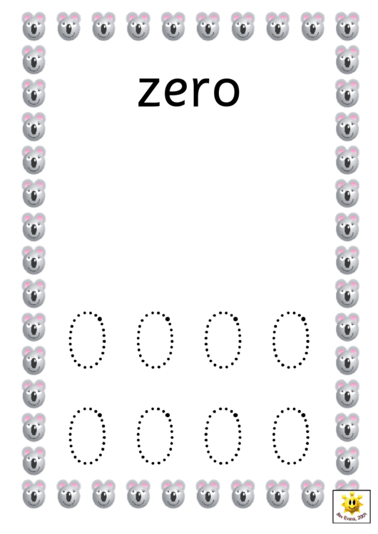 Mouse Style Zero To Ten Number Tracing Sheets Printable pdf