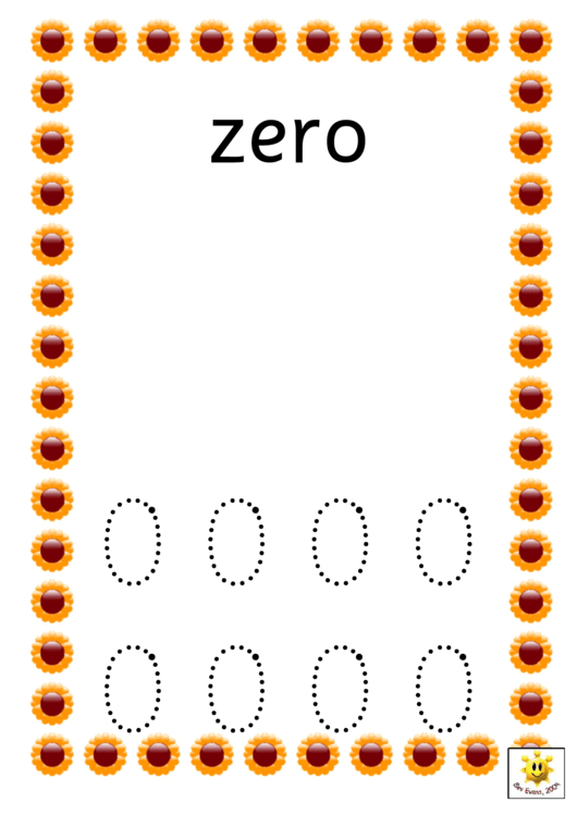 Spring Flower Style Zero To Ten Number Tracing Sheet Printable pdf
