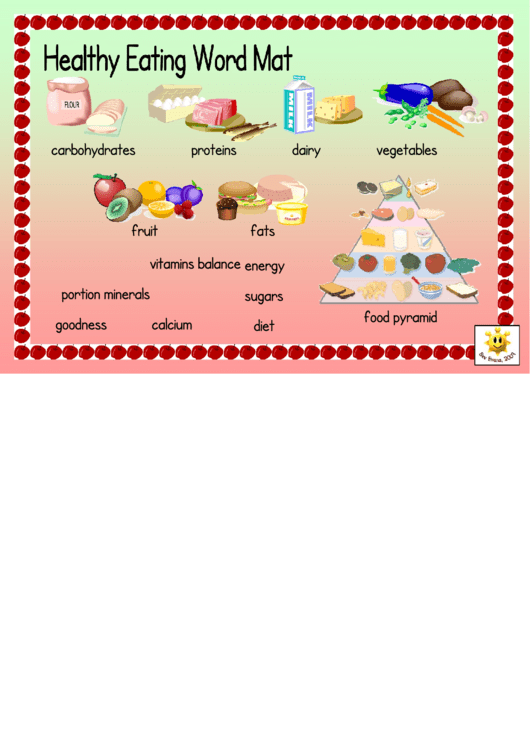 Healthy Eating Word Mat Classroom Poster Template Printable pdf