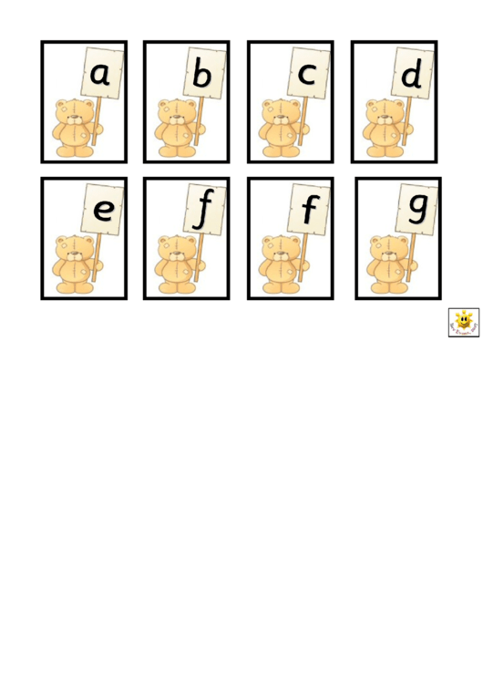 Teddy Bear Alphabet Chart Printable pdf